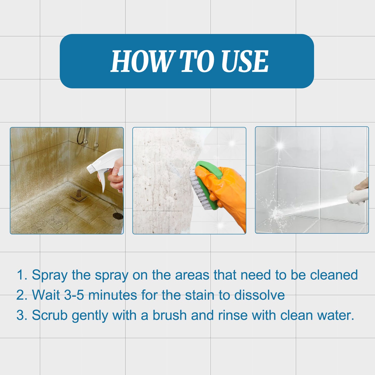 Tile Cleaner, Bathroom Tile Floor Marble Bright Strong Dirt Remover
