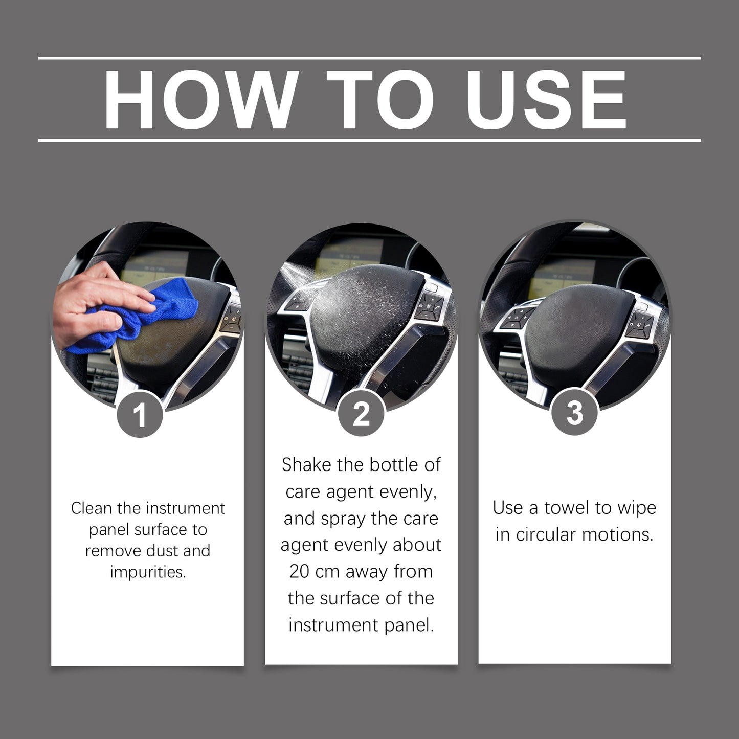 Rayhong Instrument Panel Leather Polishing Agent, Dust Cleaning Decontamination Zero Dust Adsorption Curing And Refurbishing Agent