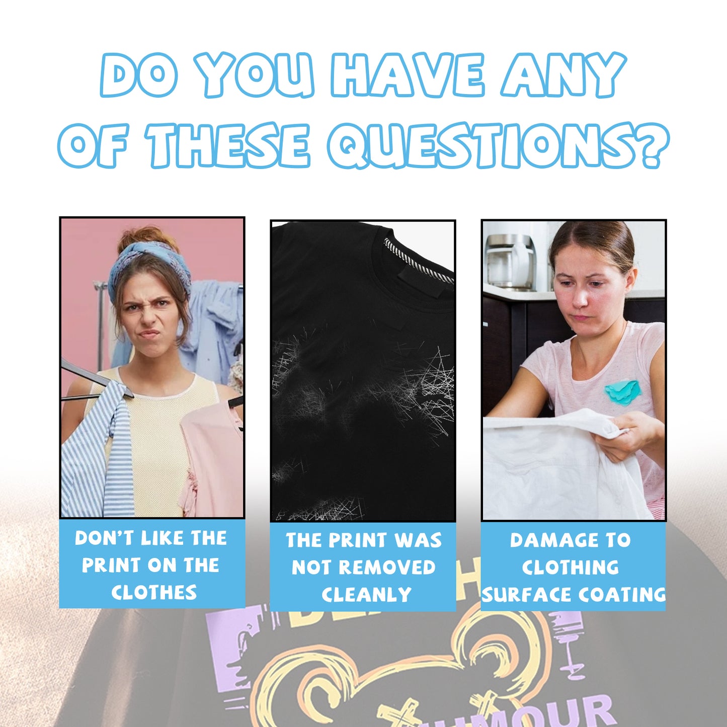 Clothing Printing Remover, Clothing Cleaning Fabric Print Pattern Pattern Letter Cleaning Remover